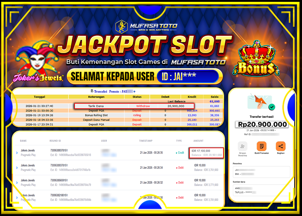 MUFASATOTO JACKPOT PRAGMATIC PLAY Rp.20.900.000 | LUNAS